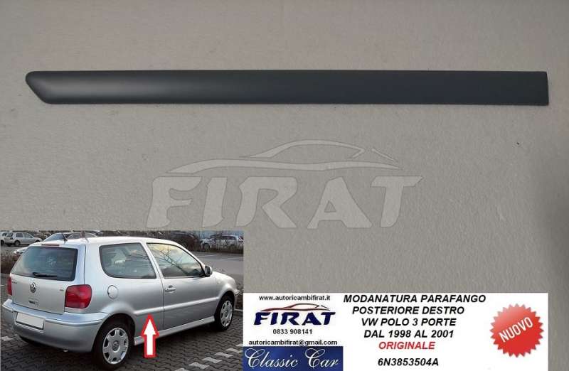 MODANATURA PARAFANGO VW POLO 3P 98 - 01 POST.DX (6N3853504A))